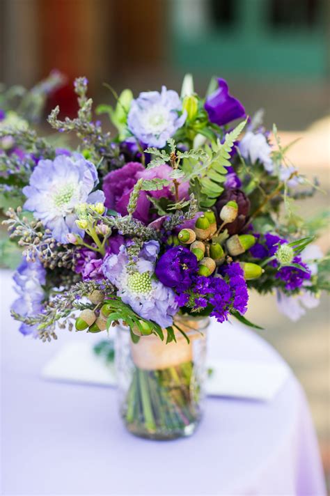 purple flowers centerpieces